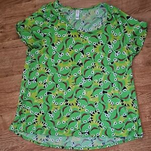 Green Kermit the Frog Muppets Woman Shirt Adult LuLuRoe 3XL